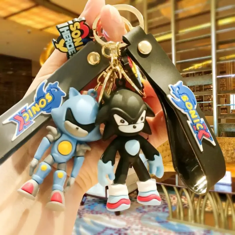 Soniced Tails 3d Keychain Toy And Bag Accessoryeyring Anime Character Key Chain Cute Cartoon 3D Figure Rubber Hedgehoged Soniced
