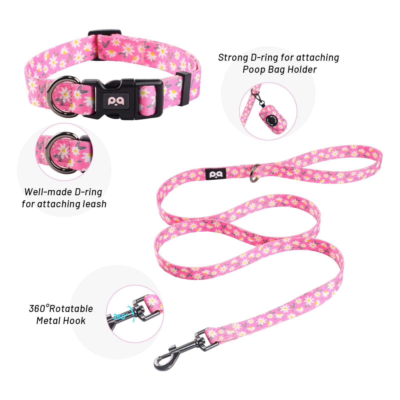 OEM Pet Accessories Mesh Dog Harnesses Set Comfortable Puppy Chest Print Pattern Dog Harness And Leash Set / Harnais pour chiens
