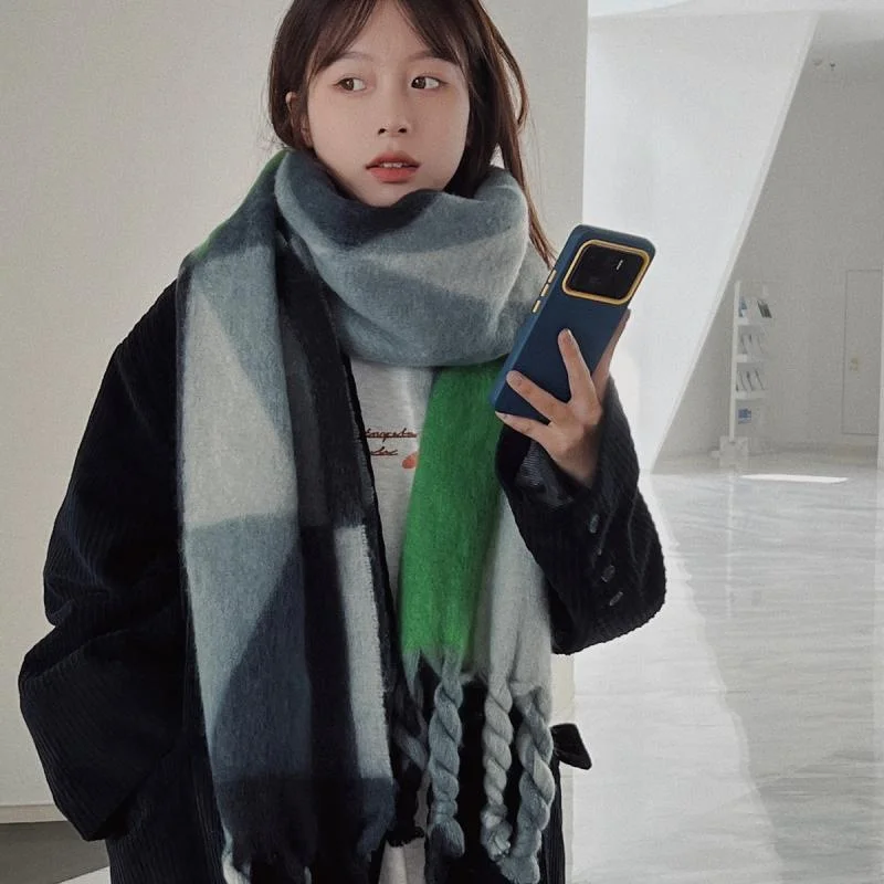 Cheap Cashmere Scarf Christmas Scarves Star Pattern Winter Knitting Scarf Men