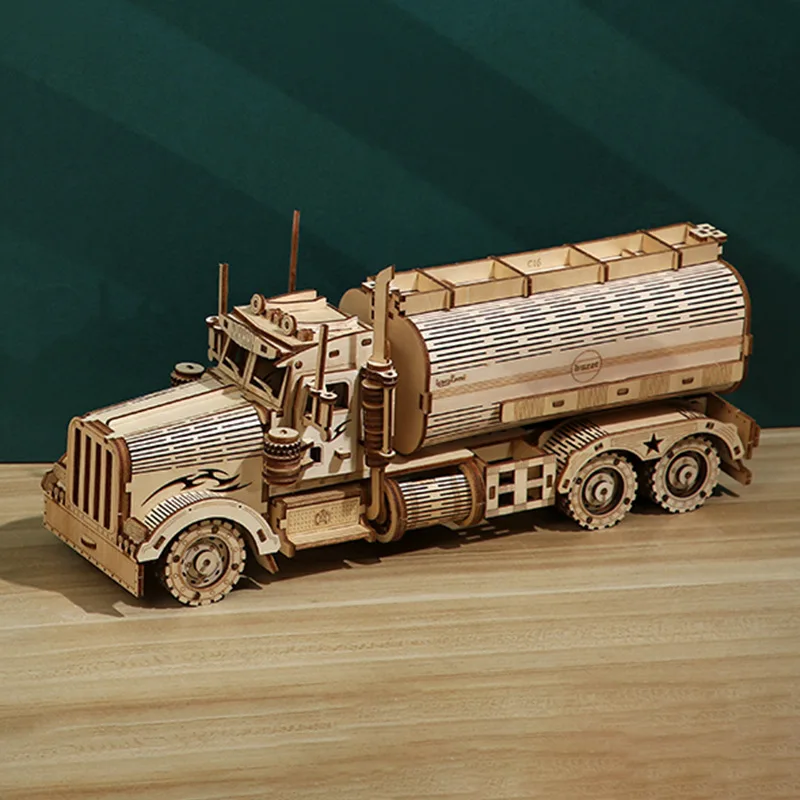 New 3D Wooden Puzzle Fuel Tank Car Big Size Jigsaw Puzzle Craft Wood Model