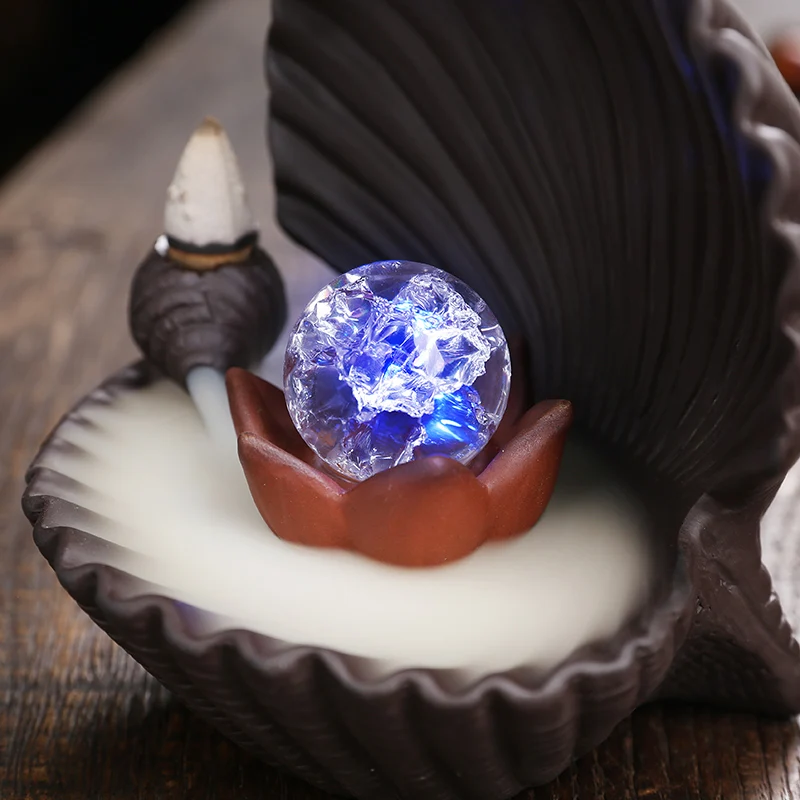 Sea Shell Формы Керамическая обратного потока курильница для благовоний конуса