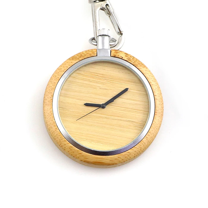 japan handmade chronograph metal bamboo wood pocket watch for men and women
