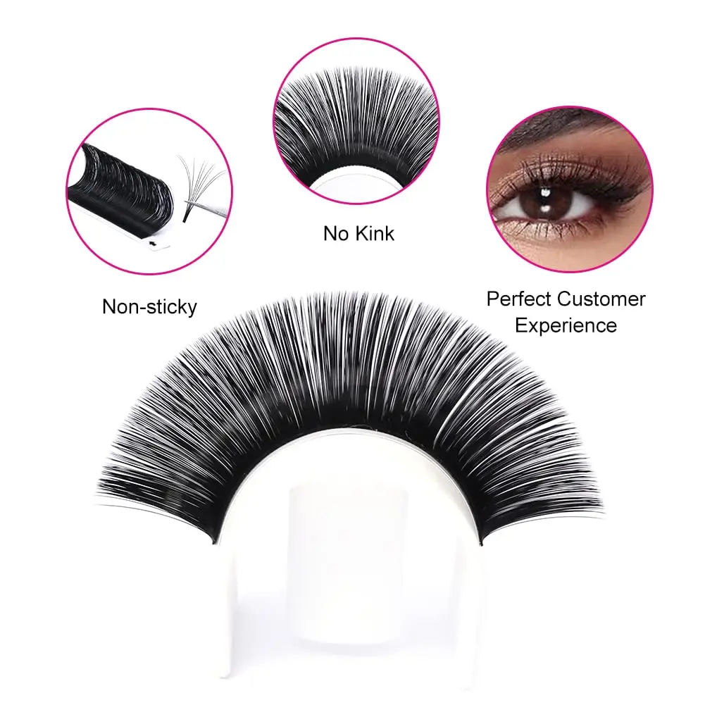 Premium Easy Fanning Eyelash Extensions Wholesale Private Label 0.03 0.05 0.07 0.10 Automatic Easy  Blooming Lash Extension