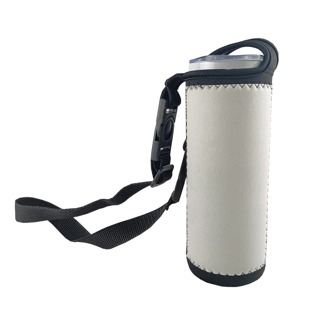 Customized Logo Sublimation Blank Neoprene 20oz Tumbler Sleeve Holder With Adjustable Shoulder Strap