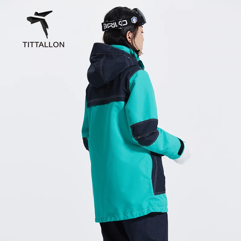 Custom Fashion Women Winter Windproof Waterproof Snowboard Ski Suit Snow Wear Jacket with Hoodie