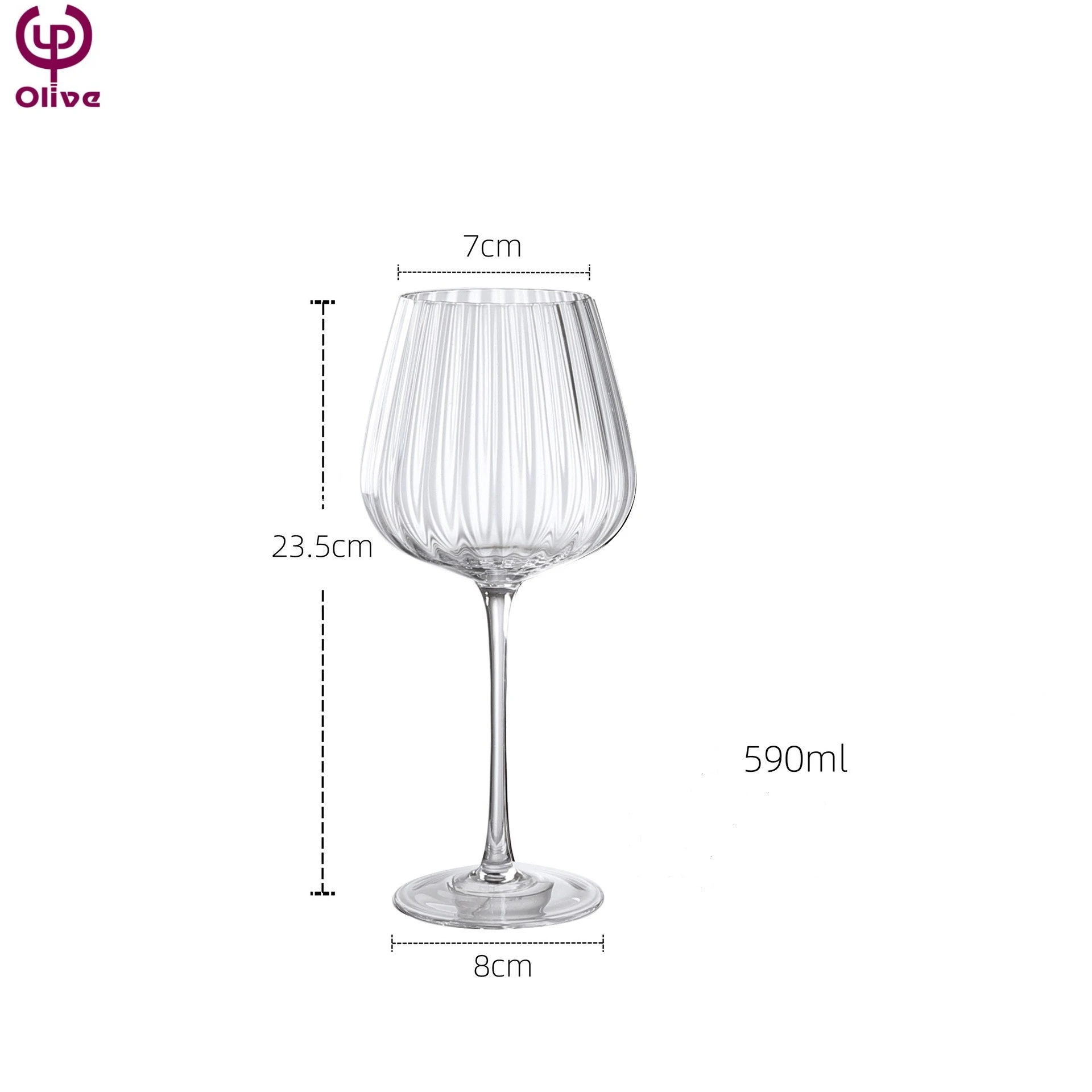 Wholesale Premiere Quality Wine Glass Set Champagne Flute Glass Stripe ripple Wine Glasses Cup Customized Gift Package