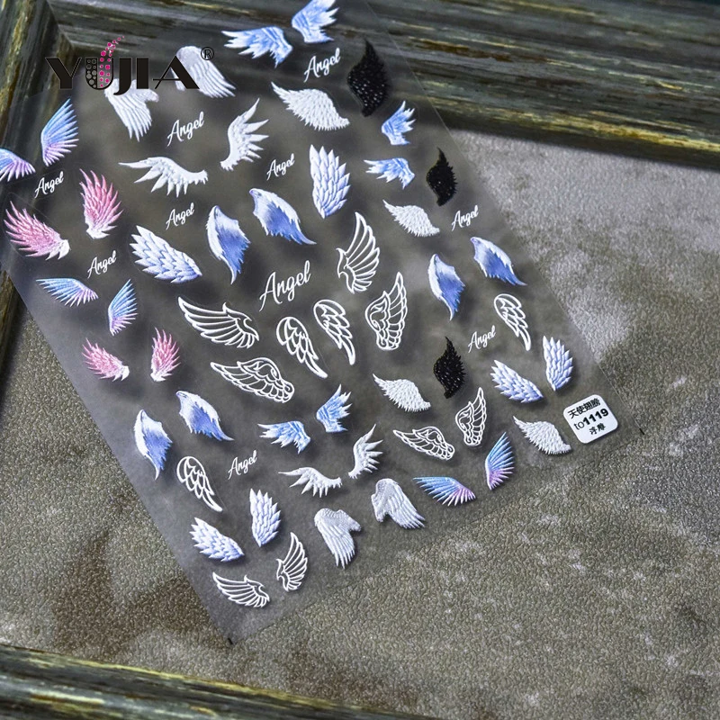 New style cute nail sticker 5D nail sticker angel wings
