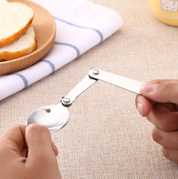 
Travel portable folding stainless steel spoon fork Camping Kit with box 