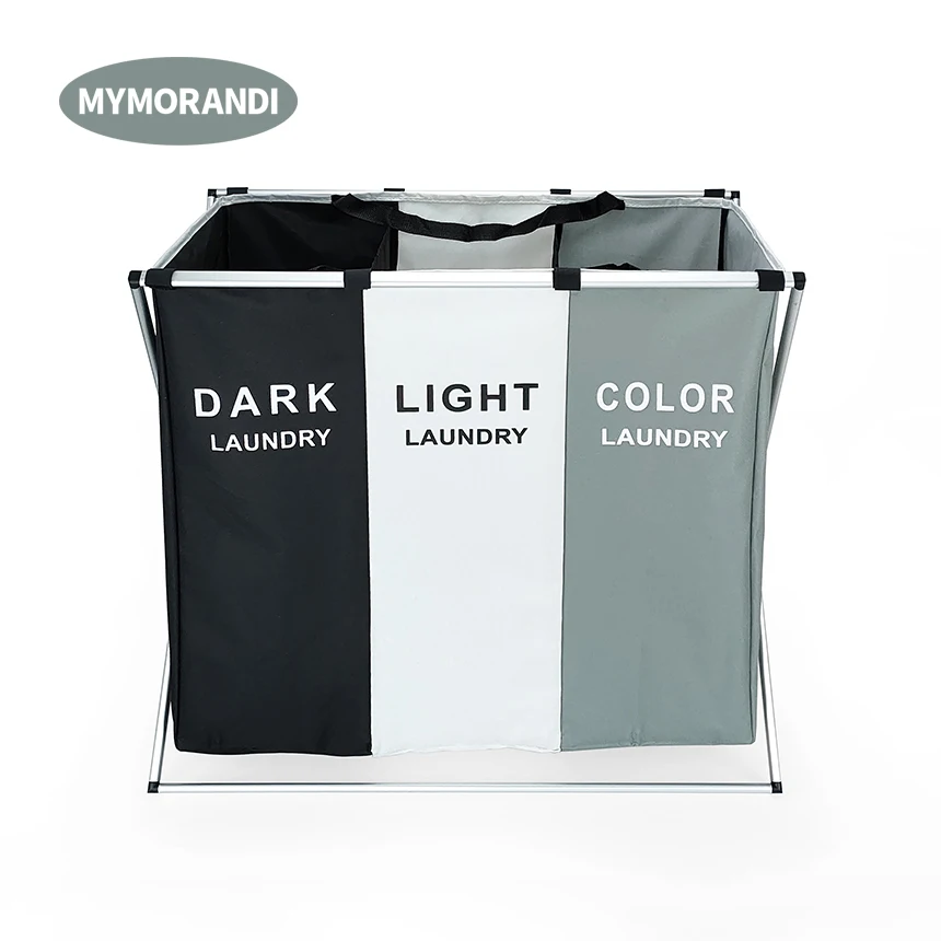 Оптовая цена 3 многослойное отделения складная корзина х-образная рама складные корзины для белья сортировщик для грязного белья коробка для хранения