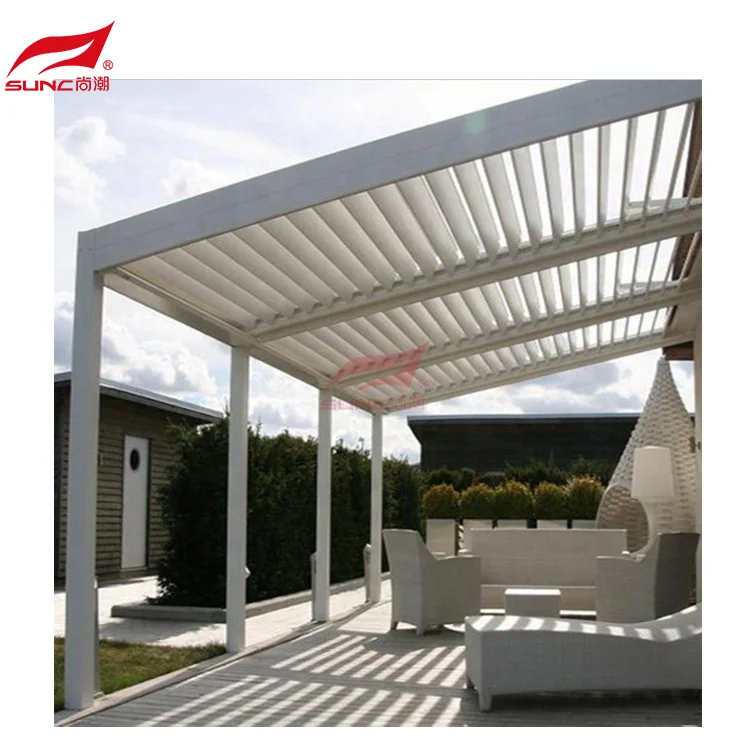 Gazebo Pergola Motorized Louvered Waterproof Garden Pergola Gazebo High Quality Electric wholesale  Aluminium Outdoor Aluminum