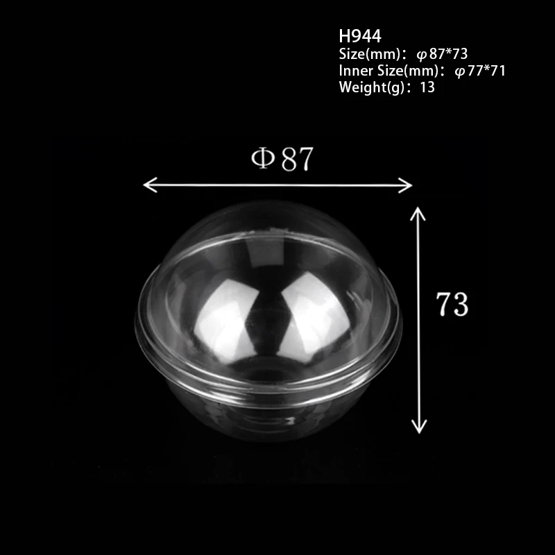 Crystal Transparent Hard Plastic Gift Round Mousse Cake Ball Packaging Box small dessert cup container Toy Capsule Ball Vending