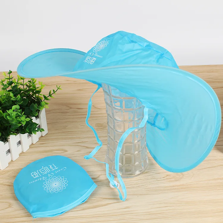 Custom polyester cowboy folding hat beach sun hat with pouch beach casual sun visor cap