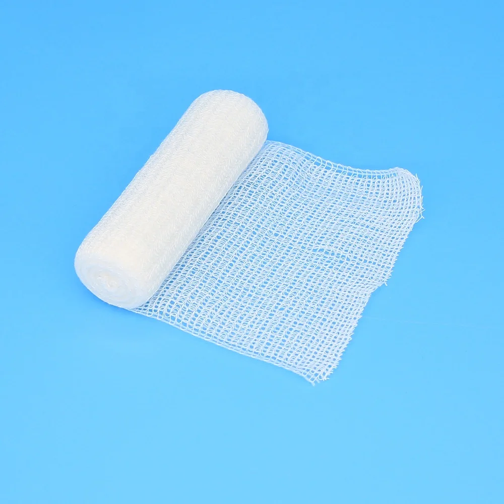 High quality medical sterile conforming roll machine gauze bandage with woven edge