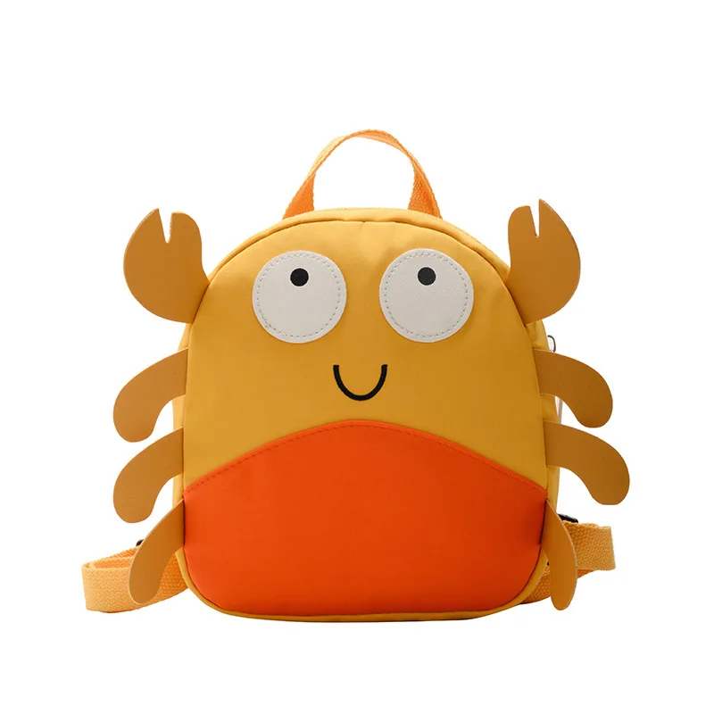 Fashion Kids Nylon Backpack Cute Animal Plush Cartoon Crab School Bag For Kids