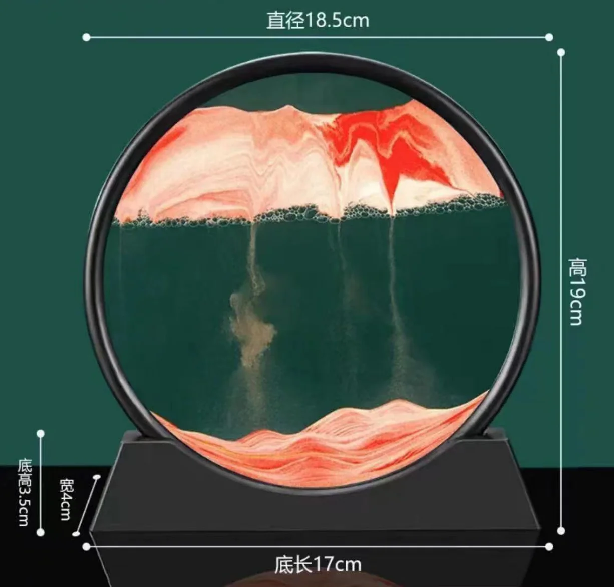 Rotating 3D Moving Sand Art Ornaments Round Liquid Hourglass Flowing Sand office Home Decoration Hourglass Timer Clock