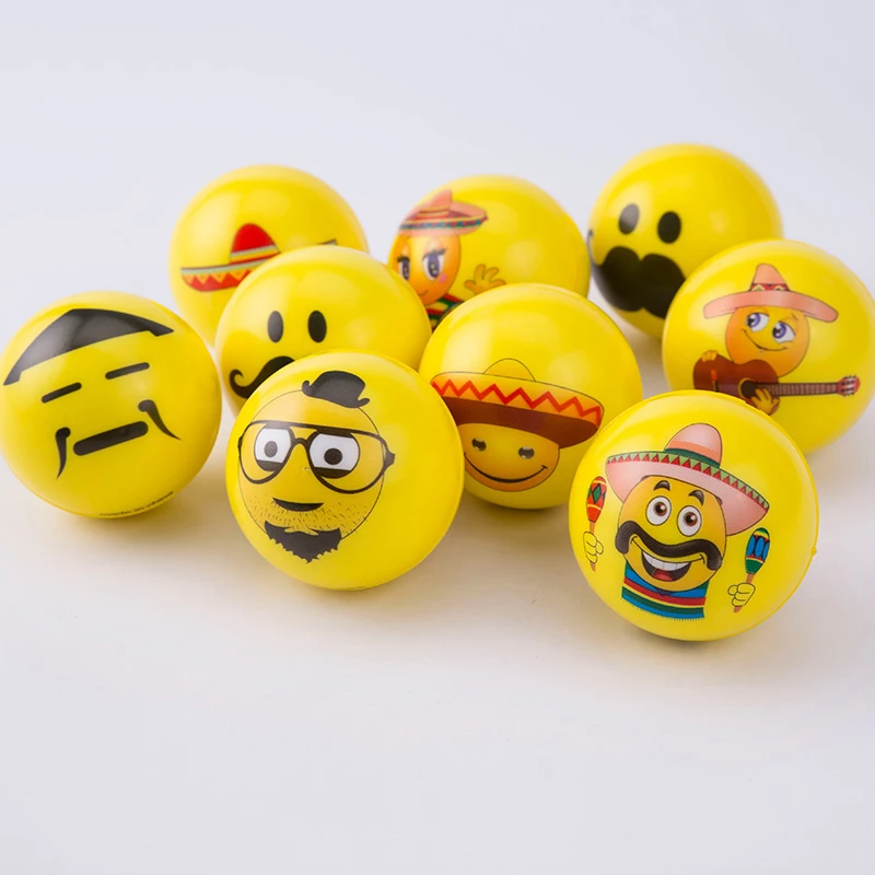 Hot Selling Yellow Anti Stress Ball Customized logo squeeze PU stress ball Stress Reliever Round Ball