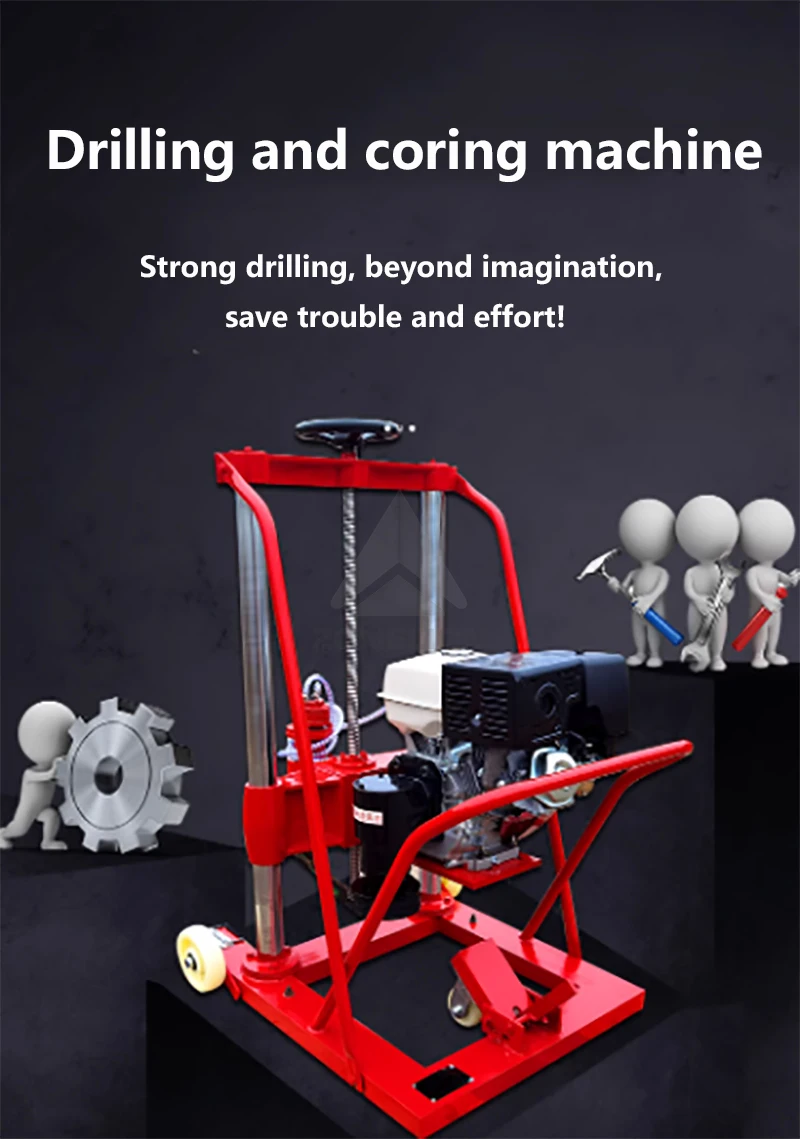 Cement Gasoline Coring Drill Asphalt Coal Core Sampling Drilling Machine Gasoline Engine Core Drilling Rigs Road Pavement Boreho