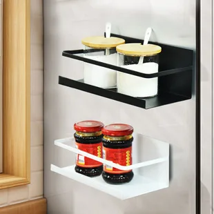Custom Single Tier Kitchen Refrigerator Side Metal Spice Holder Hanging Magnetic Fridge Rack