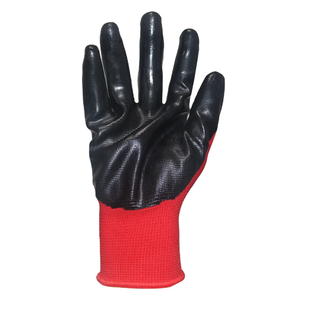 Professional Manufacture Coated Nitrile Gloves  Huge Discount knitted liner smooth nitrile gloves safety work gloves