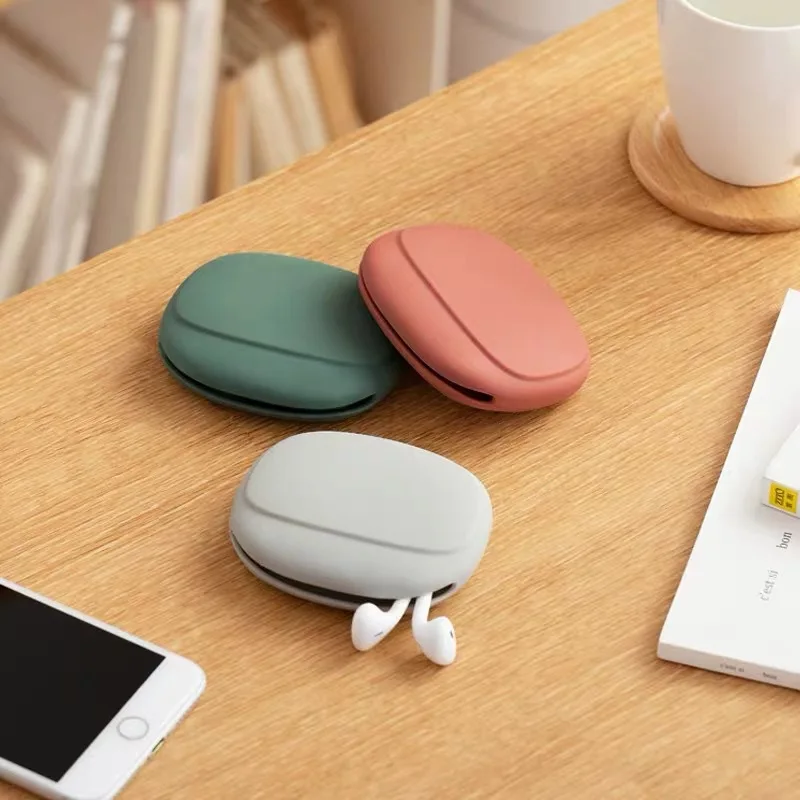 Earphone Bag Mini Earphone Carrying Case USB Cable Storage Bag Wholesale Portable Silicone Simple OEM Wire Organizer Silicone