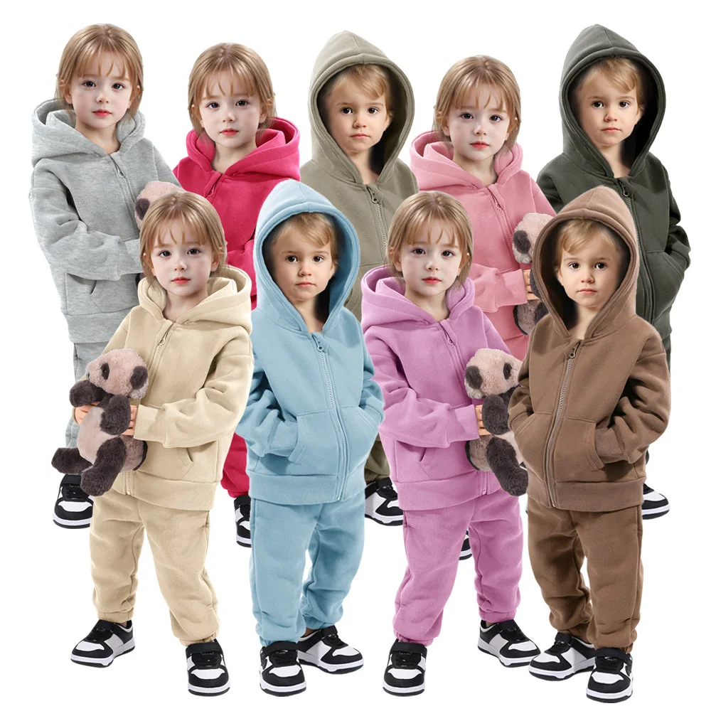 Newly Arrived Winter Custom Logo Cotton Winter Coat For Kids Thickened  Unisex Hoodies For Kids