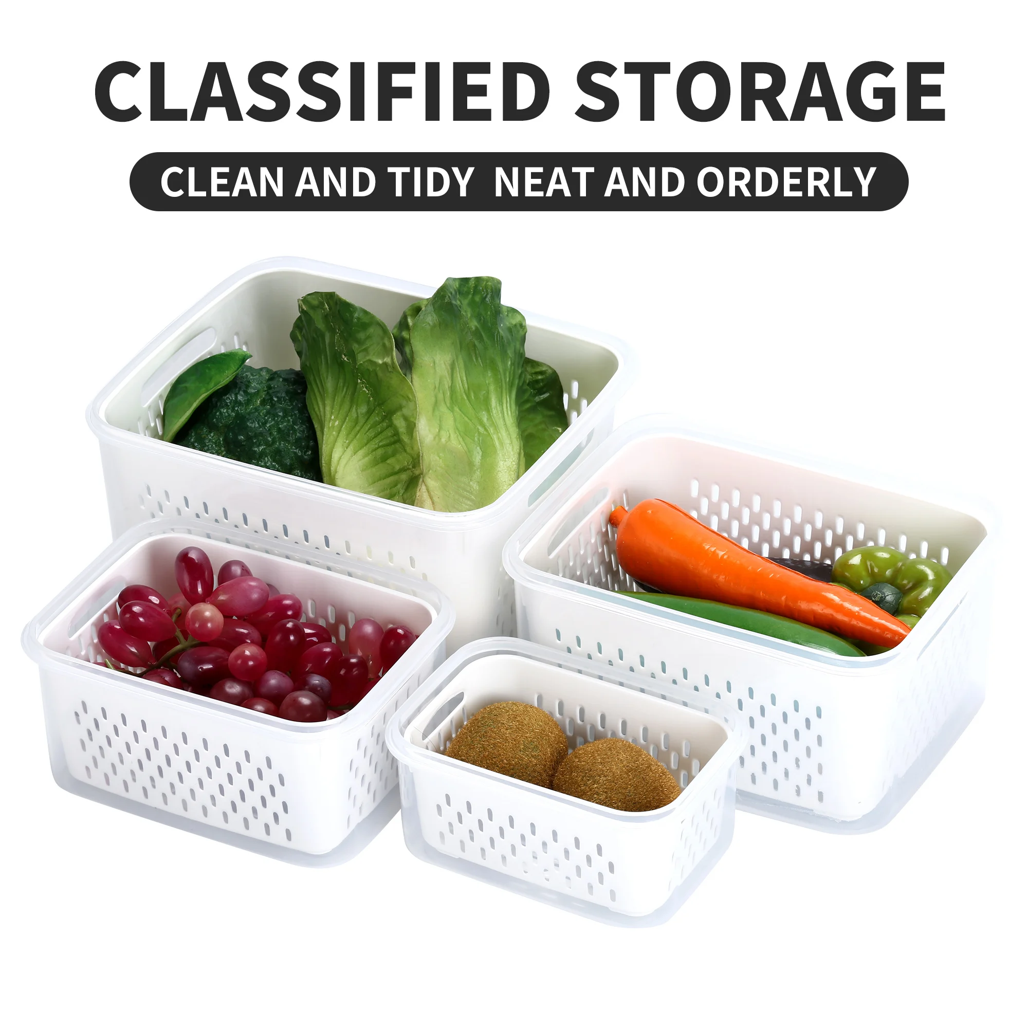 16Pieces Clear Plastic Stackable Food Fridge Storage Organizer Box Refrigerator Storage Box Fridge Organizer With Lid
