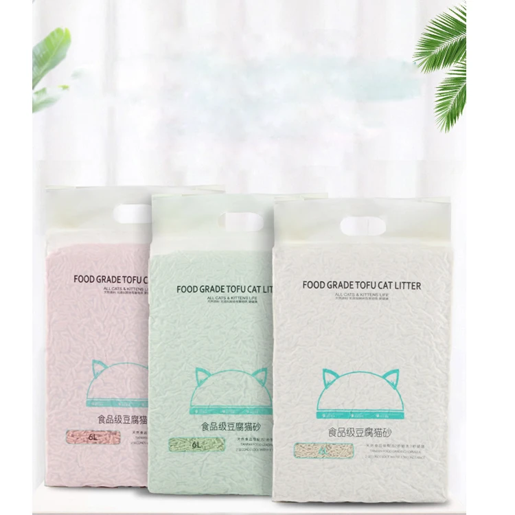 bulk 2.0mm strip shape natural plant soya cat litter tofu cat sand 6L