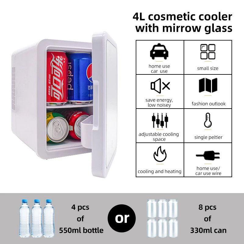 Mini Skin Care Beauty Fridge Electric 4L Makeup Cosmetic Refrigerator Portable Cooler Warmer Household Car Fridges