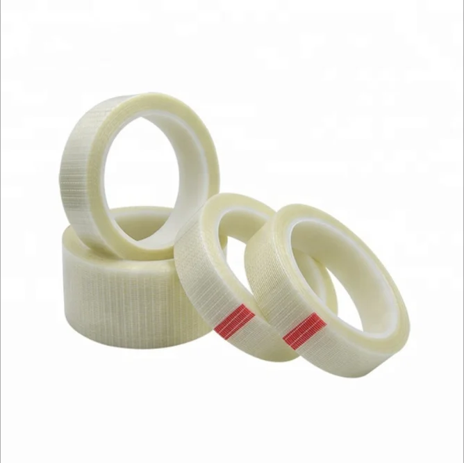 Adhesive fiberglass tape self adhesive reinforced strapping shipping fiber adhesive tape