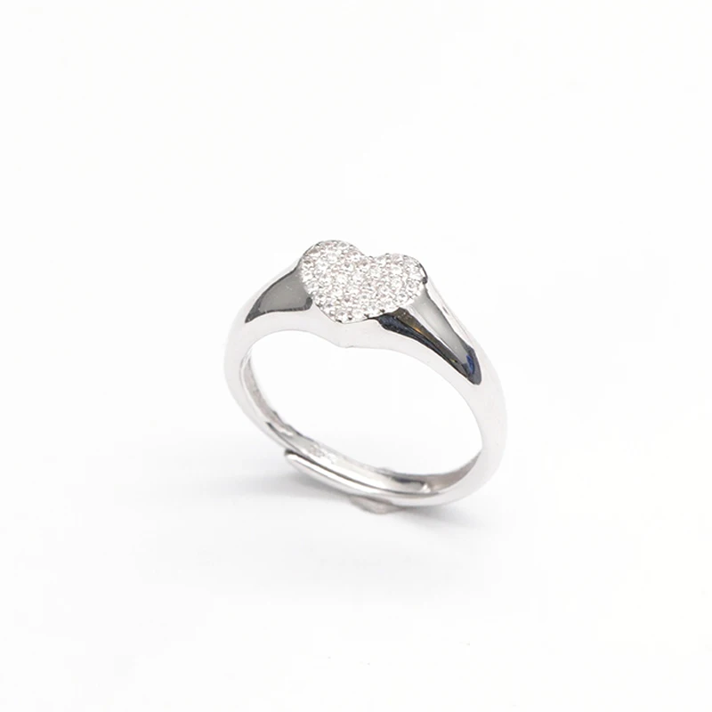 Anillos Plata 925 Corazon Zircon Engagement Wedding Heart Shaped Ring Sterling Silver