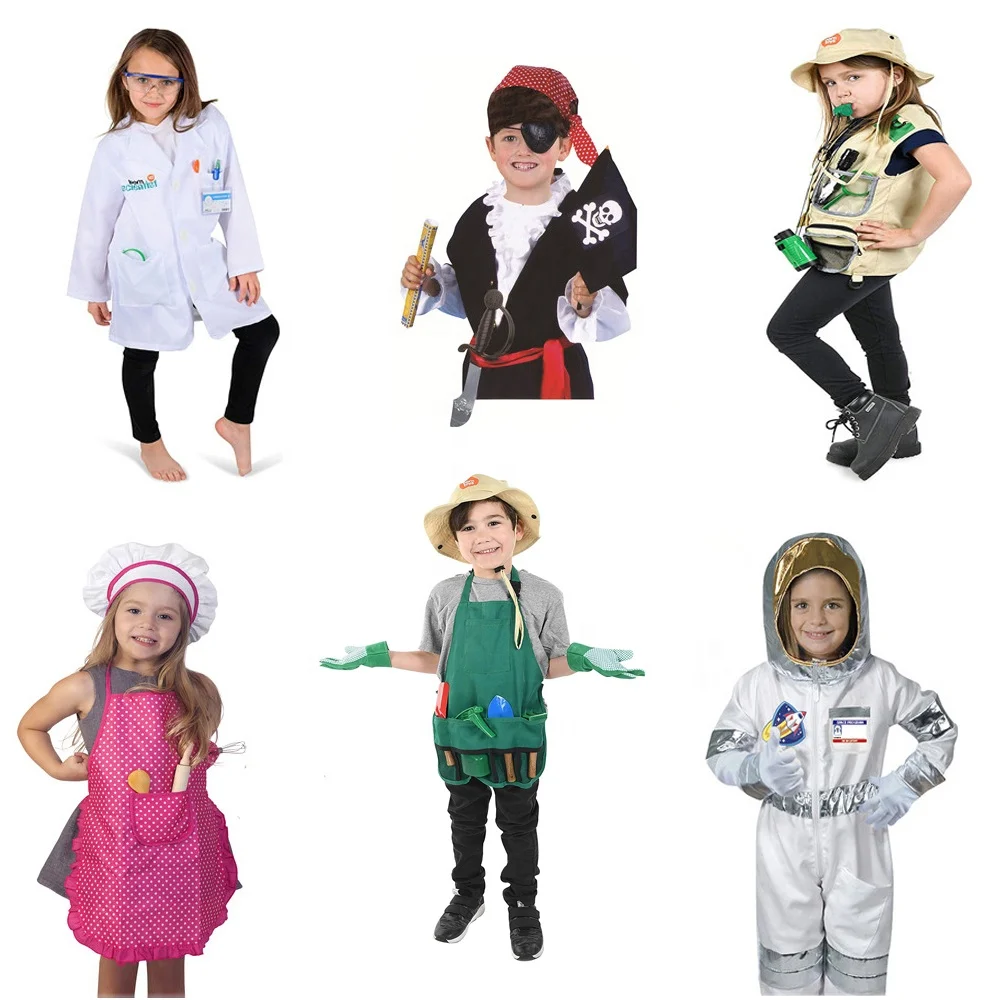 Low MOQ Kids Pretend Play Game Doctor Series Costume Kids Fancy Dress Up Doctor Costume With Doctor Toy Tool