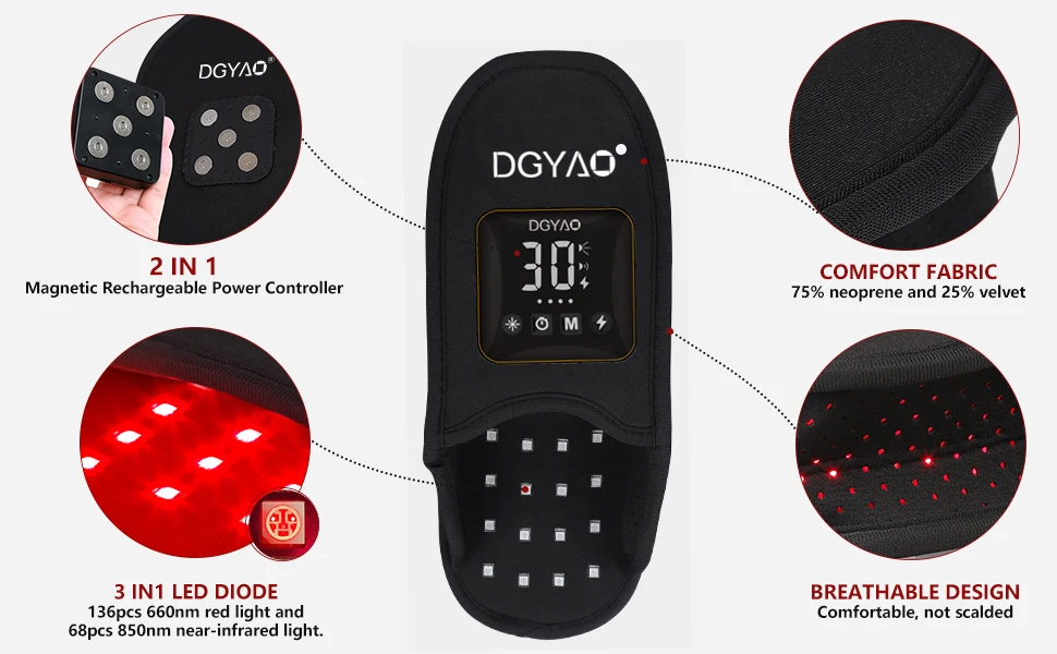DGYAO Cordless Therapy Slipper with 4000 mAh Power Bank for Feet Pain
