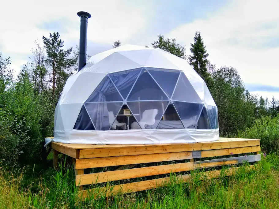  Планетарий 4 человек холст геодезический купол иглу купольная палатка сделанная на заказ Винил Прозрачная большой для продажи