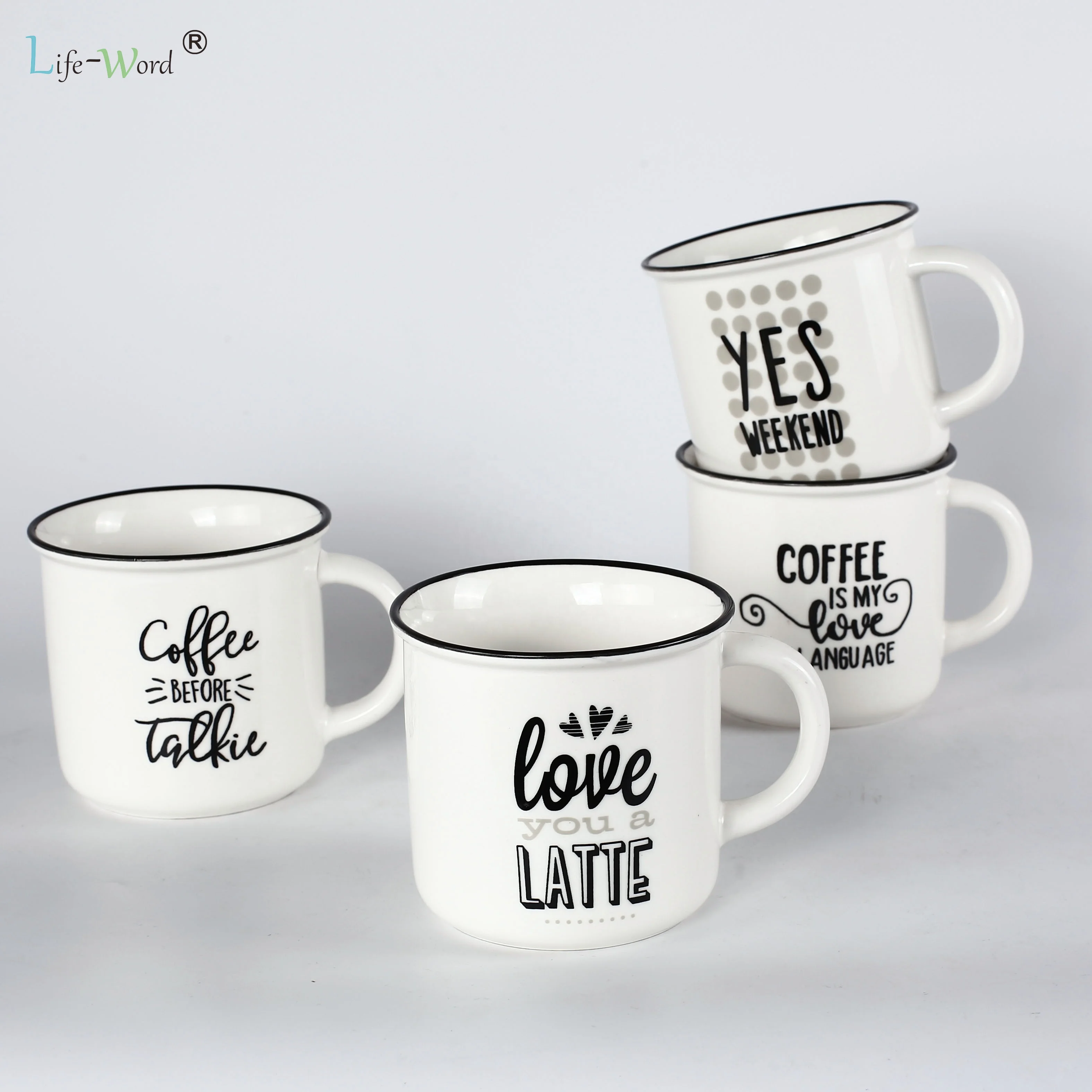Life-Word Best selling ceramic speckle mug wholesale coffee mugs milk tea breakfast cups