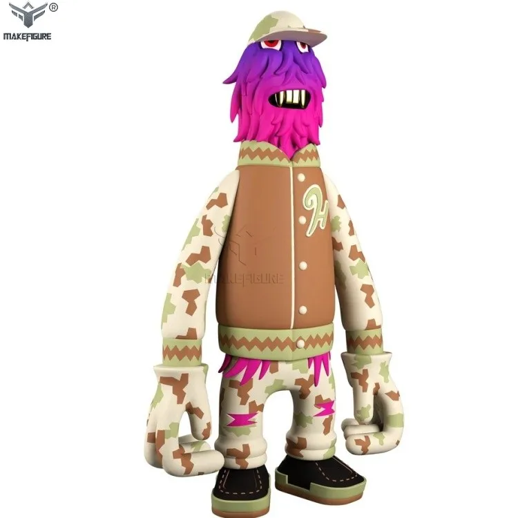 create designer vinyl figure,custom made 9inch golden teeth collectible vinyl figure, battle fatigues cloth vinyl collectibles