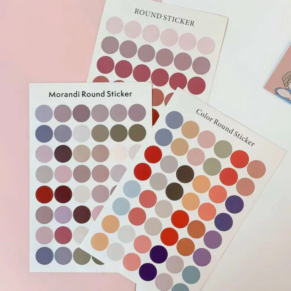 Hot Sale Morandi Dot Planner Stickers Dot Stickers Paper Sticker