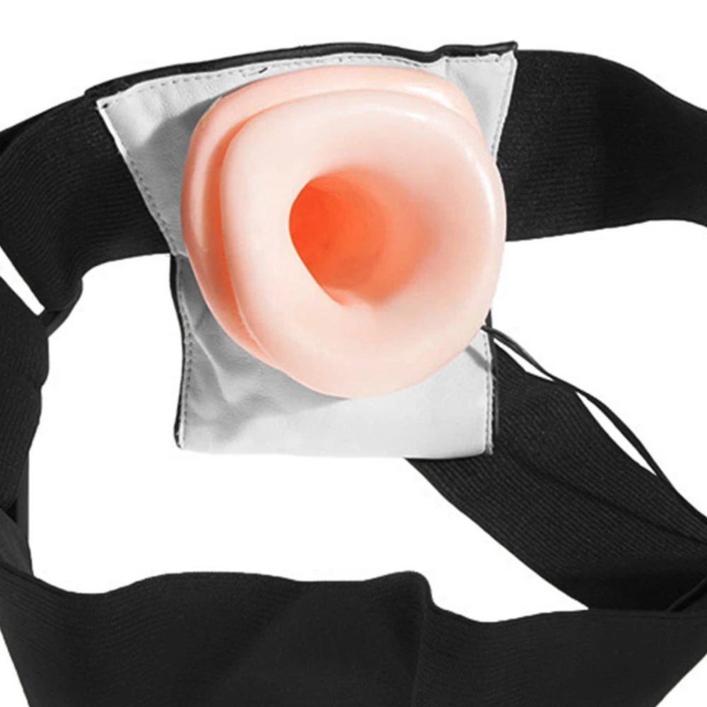  Free Shipping! Hollow Strap-On Dildo Pant Penis Sleeve Enlarger Extender Harness Men Realistic Vibrator Adult Sex
