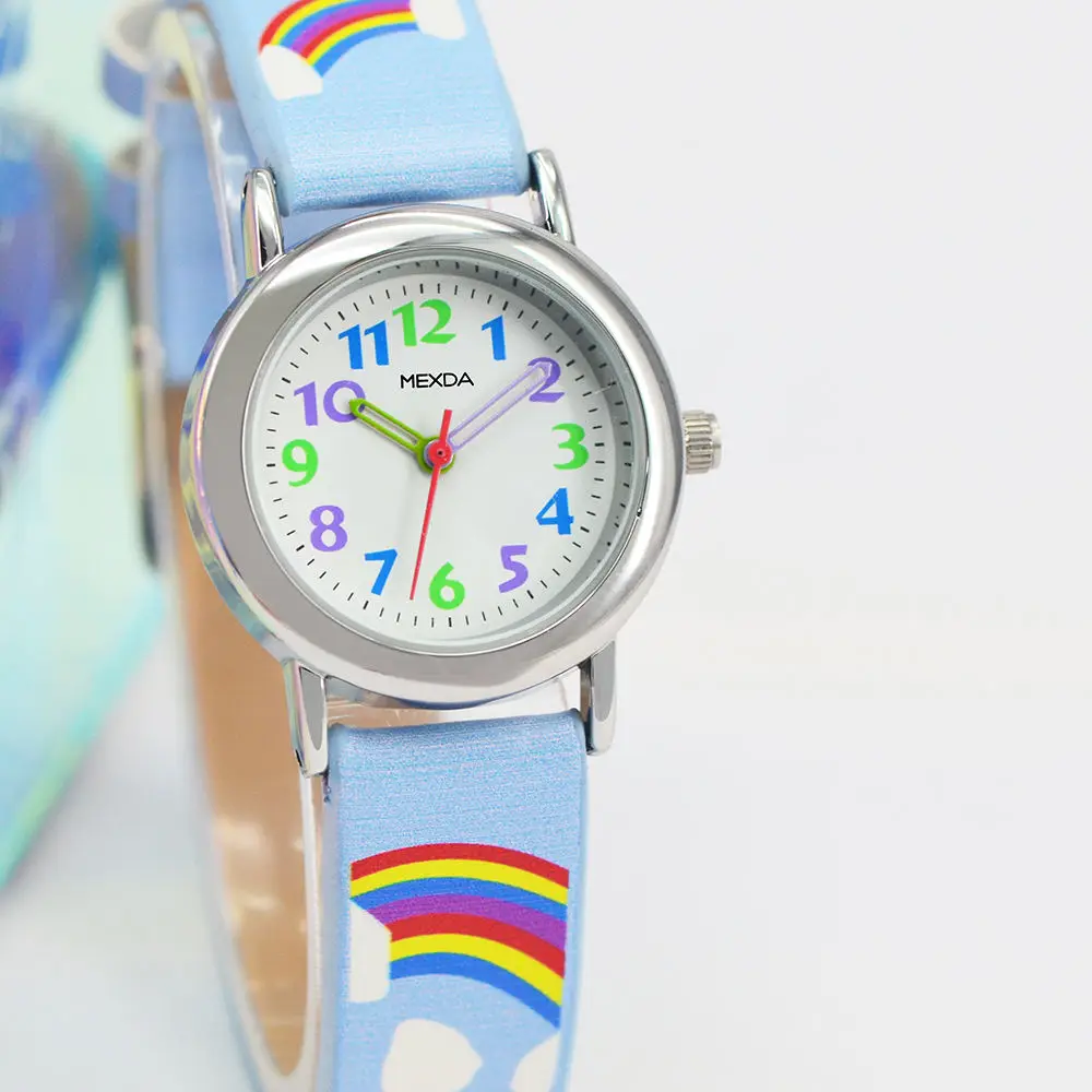 MEXDA Analogue Watch for Kids Hot Sale Japanese Quartz Movement 3ATM Waterproof Cartoon Pattern Fashion Watch Custom OEM Logo