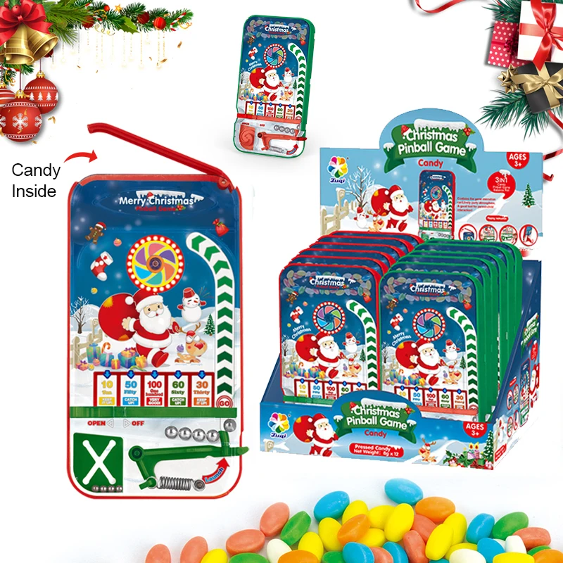 New Christmas Novelty Sweets Toy Candy Kids Dulces de Navidad Pinball Game Candy Toys