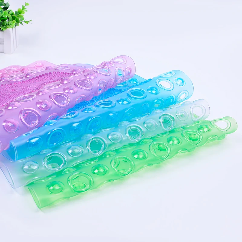 High Quality Bathroom Tub Shower Foot Massage Anti Slip Silicone Bath Mat with Strong Suction Cups