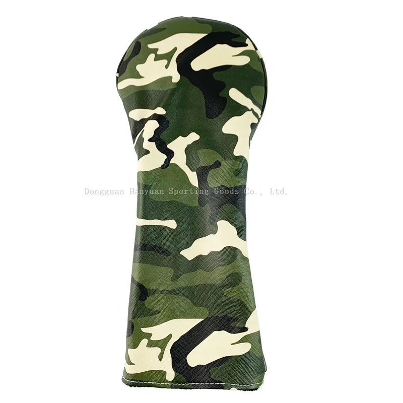 Golf club headcovers driver fairway wood hybrid ut Camouflage PU Leather club cover Protect custom Green 135UT nylon