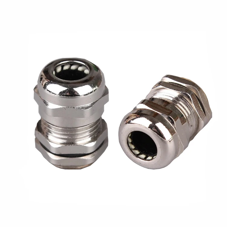 Small Nickel Brass Cable Gland With Strain Relief Ip68 Waterproof Cord Wiring Connector Stainless Steel