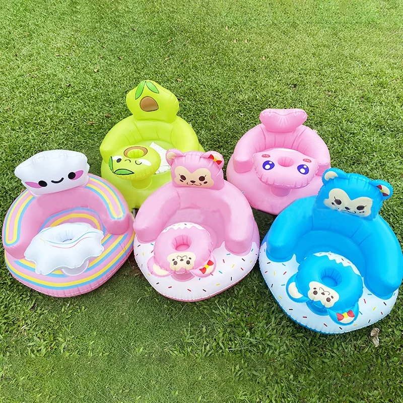 Multipurpose Portable Kids Feeding Chair Inflated Bath Sofa PVC Baby Learning Seat