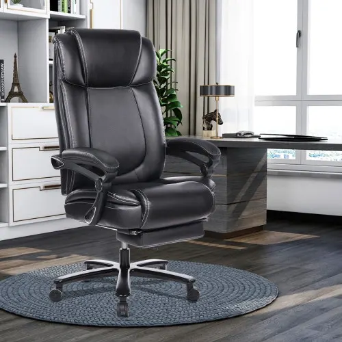 Office Chair with Pedal Computer game chair Ergonomics Adjustable Lumbar Support Executive High Reclining Leather Chair