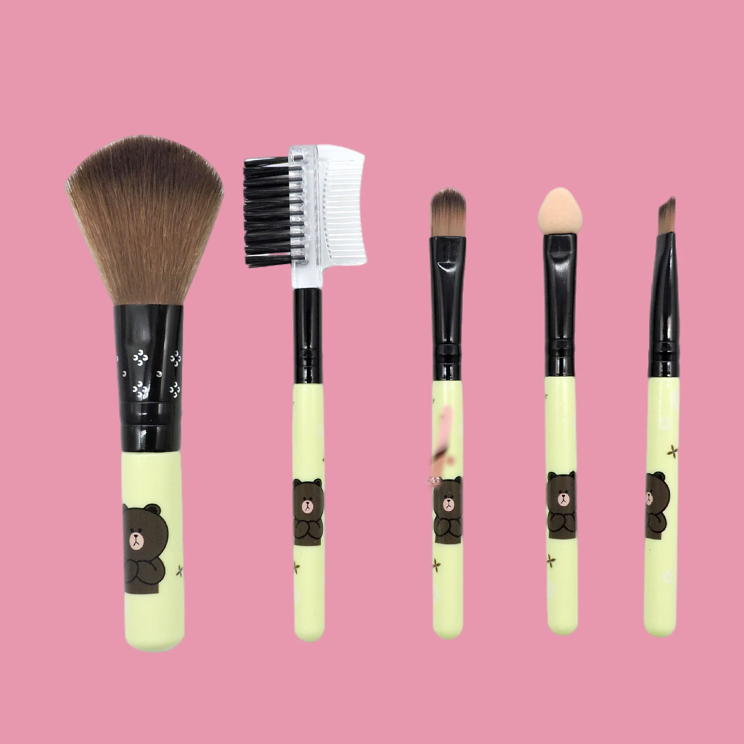 Factory Direct Supply 5 Makeup Brushes Set For Beginner Portable Makeup Tools Blush Foundation Helloed Kitty Eye Shadow Brush
