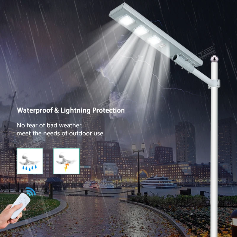 ALLTOP High Brightness Outdoor Lamp Waterproof Ip65 60 120 180 Watt All In One Solar LED Street Light