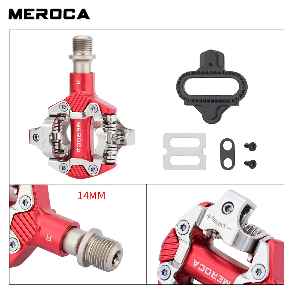 MEROCA Mountain Bike Pedal MTB  Self-locking SPD Aluminum Alloy Lock Pedal Anti-slip Bicycle Pedals