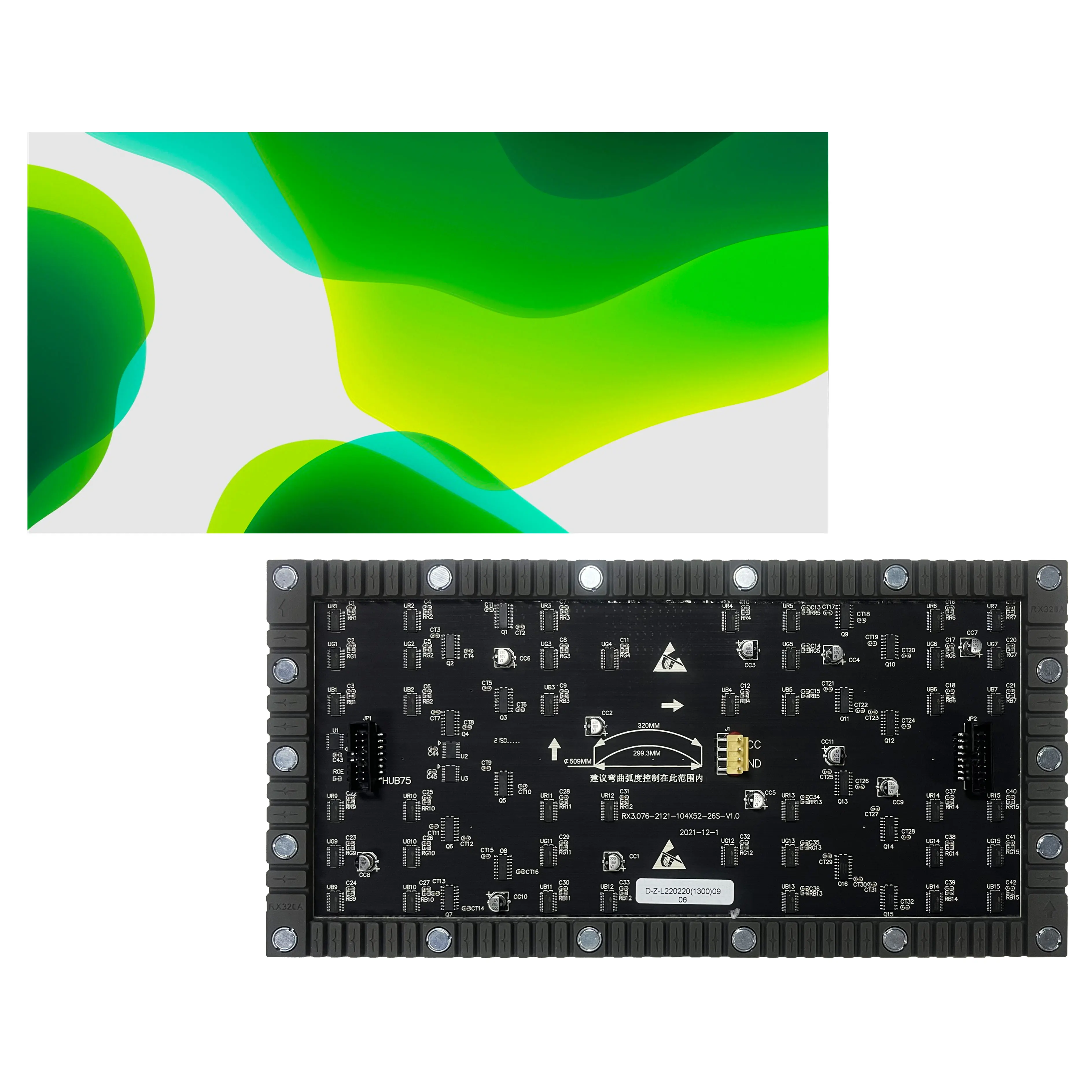 P3.076 indoor RGB full color flexible curved LED video display 3D reality new model design with magnetic force installation