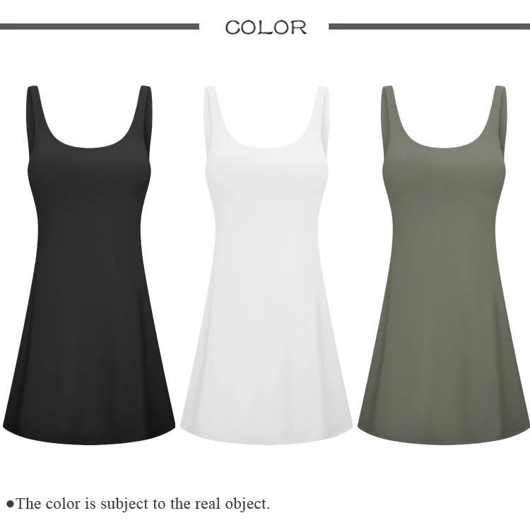 Custom Logo Sportswear Women Golf Sleeveless Dresses Ladies Skort Shorts 2 In 1 Tennis Workout Tank Top Skirt Dress