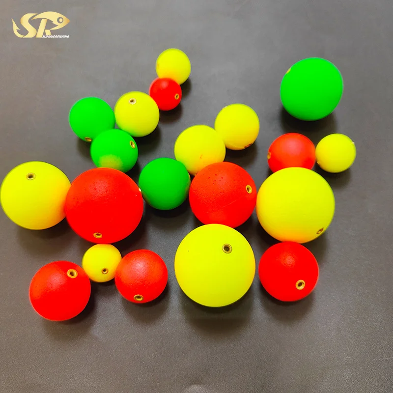 SUPERIORFISHING EPS Round Fishing Floats Foam Bobbers With Brass Insert Mixed color Fishing Float EPS03
